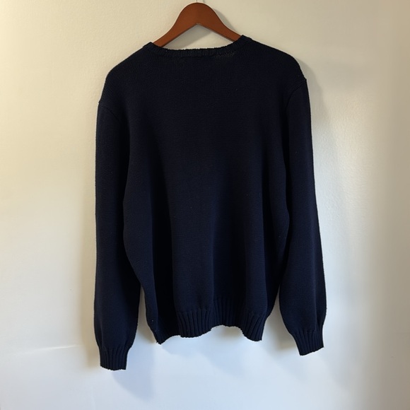 Polo by Ralph Lauren Navy Blue Cotton crewneck sweater, Size XXL, Very Good Cond - Picture 2 of 4